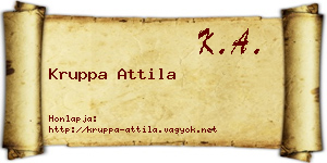 Kruppa Attila névjegykártya